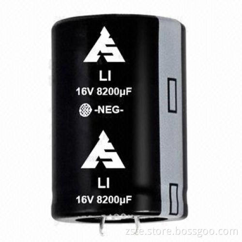 Snap-in Aluminum Electrolytic Capacitor, LI, 16V, 8200uf